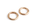 2 Gold Spring Gate Clips, Handbag Purse Strap Attacher Rings, Purse O-Rings, Round Carabiner, Zinc Alloy Metal, 1" Inch