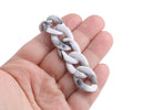 1ft Cararra Marble Acrylic Chain Links, 23mm, White and Grey Marble, For Big Necklaces