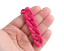 1ft Raspberry Pink Chain Links, 23mm, Acrylic Curb Connectors, 90s Kandicore