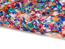 Cellulose Acetate Sheet in Rio Murals, Pearlescent Rainbow Patchwork Pattern, Colorful Blanks, For CNC Routers, 2.5mm Thick, 19.6 x 8 Inch