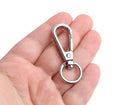 2 Silver Snap Hooks with Swivel for Bags, Metal, Purse Strap Attacher Rings, Designer Hardware, 1.9" Inch