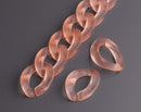 1ft Frosted Acrylic Chain Links in Coral Orange, 23mm, Glass Ice Effect, For Crafts