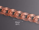 1ft Frosted Acrylic Chain Links in Coral Orange, 23mm, Glass Ice Effect, For Crafts