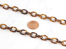 9ft Small Brown Tortoiseshell Chain, 13mm, Plastic, Oval Cable, Long Continuous Length