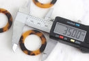 2 Plastic Tortoise Shell Ring Beads Acetate 35mm Link Chain Chunky Tortoise Connectors Beads Brown Black Flat Round Circles RG013-35-TT