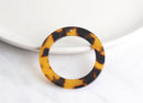 2 Tortoise Links Hoops, 41mm Acrylic Plastic Tortoise Shell Rings Supplies Findings Earring Parts Large Donut Circle Open Disc, RG001-41-TT