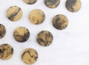 4 Blonde Tortoise Shell with Black Swirls Circle Charm 20mm Acetate Tortoise Jewelry Supply White Tortoise Pendant Flat Round, CN001-20-YM