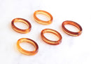10 Large Oval Tortoise Shell Links 20x25mm, Brown Orange Acrylic Findings, Closed Connector Vintage Tortoise Shell Connector, VG002-25-AM