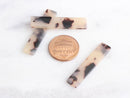 4 Wide Bar Charms for Earrings, Blonde Tortoise Shell, Cellulose Acetate, 35 x 7mm