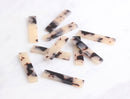 4 Wide Bar Charms for Earrings, Blonde Tortoise Shell, Cellulose Acetate, 35 x 7mm