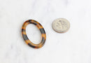 4 Chunky Tortoise Shell Plastic Chain Link 34mm Tortoise Findings Component Oval Large Plastic Ring Laser Cut Tortoiseshell VG001-34-TT