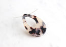 4 Big Teardrop Bead White Tortoise Shell, 38mm Vintage Tortoise Acrylic Blanks Mottled Beads Plastic Blond Tortoise Charm, TD046-38-WT
