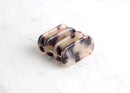 4 White Tortoise Shell Rectangle Pendant 30mm, Dog Tag Bead Wide Bar Connector Charm Rounded Corner Acrylic Tortoise Pendant, BAR003-30-WT