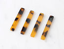 4 Tortoiseshell Stick Bead Plastic Connector 35mm x 5mm, Flat Rectangle Bead Hawksbill Turtle Faux Tortoise Shell Findings, BAR002-35-TT