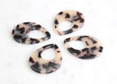 4 Big Teardrop Bead White Tortoise Shell, 38mm Vintage Tortoise Acrylic Blanks Mottled Beads Plastic Blond Tortoise Charm, TD046-38-WT