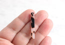 4 White Tortoise Shell Earrings Components 5x35mm Narrow Bar Connectors Tortoise Lucite, Brown Off White Rectangle Bead, BAR023-35-WT