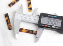 4 Wide Bar Charms in Tortoiseshell, Cellulose Acetate, 35 x 7mm