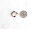 4 Small White Tortoise Ring Links, 15mm Ring Connector Tortoise Shell, White Circle Big Hole, Mini Ring Bead Plastic Acrylic, RG004-15-WT