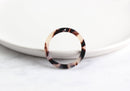 2 Blonde Tortoise Shell Ring Pendants, 1 Hole, Circle Connector Links, Cellulose Acetate, 32mm