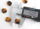 4 Tortoise Bead Charm 15mm, Vintage Tortoise Shell Drop Bead Plastic, Flat Coin Bead Tortoise Pendant, Tortoise Shell Jewelry, CN003-15-TT