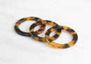 2 Tortoise Links Hoops, 41mm Acrylic Plastic Tortoise Shell Rings Supplies Findings Earring Parts Large Donut Circle Open Disc, RG001-41-TT