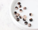10 Tiny Circle Charms, Blonde Tortoise Shell, Coin Chape, Cellulose Acetate, 7mm