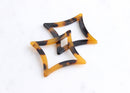 2 Tortoise Shell Resin Links, Pointy Diamond Connector Ring, Big Square Pendant Turtle Shell Jewelry, Flat Diamond Charm Acetate DX003-45-TT