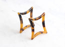2 Tortoise Shell Resin Links, Pointy Diamond Connector Ring, Big Square Pendant Turtle Shell Jewelry, Flat Diamond Charm Acetate DX003-45-TT