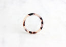 4 Thin Rings Tortoise Shell, 24mm Circle Connectors, 1 Inch Circle Tortoise White Black, Washer Charm Blonde Tortoise, RG010-24-WT