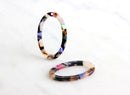 4 Marble Oval Rings Closed, 33mm Oval Beads, Hollow Circle Charm, Oval Circle Connectors Colorful Plastic, Acrylic Chain Links, VG003-32-KMC