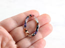 4 Marble Oval Rings Closed, 33mm Oval Beads, Hollow Circle Charm, Oval Circle Connectors Colorful Plastic, Acrylic Chain Links, VG003-32-KMC