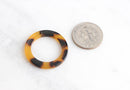 4 Tortoise Shell O Rings 24mm, Acetate Tortoise Rings with Hole Plastic Ring Links Tortoiseshell Beads Circle Pendant Round, RG002-24-TT