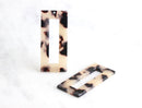 2 White Marble Rectangle Charms 50mm x 21mm, Acrylic Blank Tag Tortoise Shell, Large Flat Rectangle Ring, Plastic Tortoiseshell, DX007-50-WT