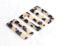 2 White Marble Rectangle Charms 50mm x 21mm, Acrylic Blank Tag Tortoise Shell, Large Flat Rectangle Ring, Plastic Tortoiseshell, DX007-50-WT