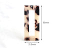 2 White Marble Rectangle Charms 50mm x 21mm, Acrylic Blank Tag Tortoise Shell, Large Flat Rectangle Ring, Plastic Tortoiseshell, DX007-50-WT