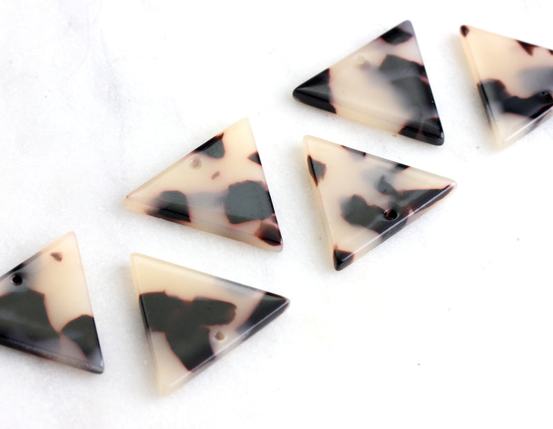 4 Inverted Triangle Drops, Blonde Tortoise Shell, Eco-Friendly Acetate, 23 x 20mm