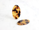 4 Oval Tortoise Shell Pendants, Long Oval Blank Disc, Monogram Acrylic Keychain Blanks, Elongated Oval Charm, Tortoise Jewelry, VG005-33-TT