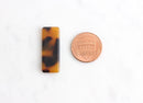 4 Acrylic Tortoise Shell Rectangle Blanks No Hole Bead, Orange Tortoise Pattern, Plastic Blanks Earrings, Wide Rectangle Tags, LAK001-29-TT