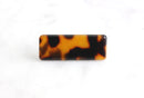 4 Acrylic Tortoise Shell Rectangle Blanks No Hole Bead, Orange Tortoise Pattern, Plastic Blanks Earrings, Wide Rectangle Tags, LAK001-29-TT