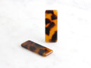 4 Acrylic Tortoise Shell Rectangle Blanks No Hole Bead, Orange Tortoise Pattern, Plastic Blanks Earrings, Wide Rectangle Tags, LAK001-29-TT