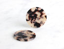 4 Blonde Tortoise Shell Circle Pendant, Great for Earring Blanks, Cellulose Acetate Shapes, 35mm