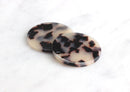 4 Blonde Tortoise Shell Circle Pendant, Great for Earring Blanks, Cellulose Acetate Shapes, 35mm