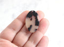 4 Large Flat Oval Charms, Light Blonde Tortoise Shell, Round Discs, Cellulose Acetate, 33 x 20mm
