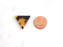 4 Upside Down Triangle Charms, Tortoiseshell, Cellulose Acetate, 23 x 20mm
