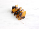 4 Tortoise Diamond Beads 22mm x 15mm, 1 Hole, Orange Brown Tortoise Shell Charm Rhombus Plastic Lucite Tortoise Components, DX001-22-TT