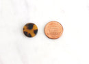 4 No Hole Discs Tortoise Shell, 15mm Flat Round Disks Resin, Embellishment Tortoise Earrings Blanks Acrylic, DIY Jewelry Supply LAK002-15-TT