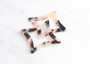 2 Large Open Diamond Charms 45mm, Big Hole Ring, Blonde Tortoise Shell Connector Square, Diamond Shape Bead, Acrylic Tortoise DX018-45-WT
