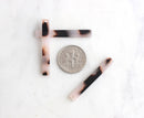 4 White Tortoise Shell Earrings Components 5x35mm Narrow Bar Connectors Tortoise Lucite, Brown Off White Rectangle Bead, BAR023-35-WT