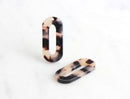 4 Flat Oval Connectors 30mm, Lucite Tortoise Shell Link Acetate Charm Earrings Closed Oval Ring Hollow Oval Link Blonde Tortoise VG008-30-WT
