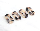 4 Flat Oval Connectors 30mm, Lucite Tortoise Shell Link Acetate Charm Earrings Closed Oval Ring Hollow Oval Link Blonde Tortoise VG008-30-WT